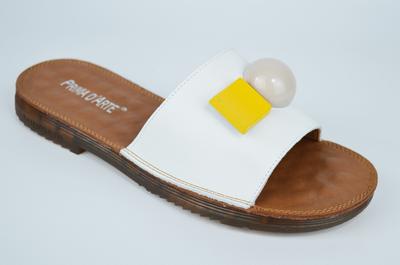 Шлепанцы с квадратом Prima d'Arte 2028 36 Белый кожа