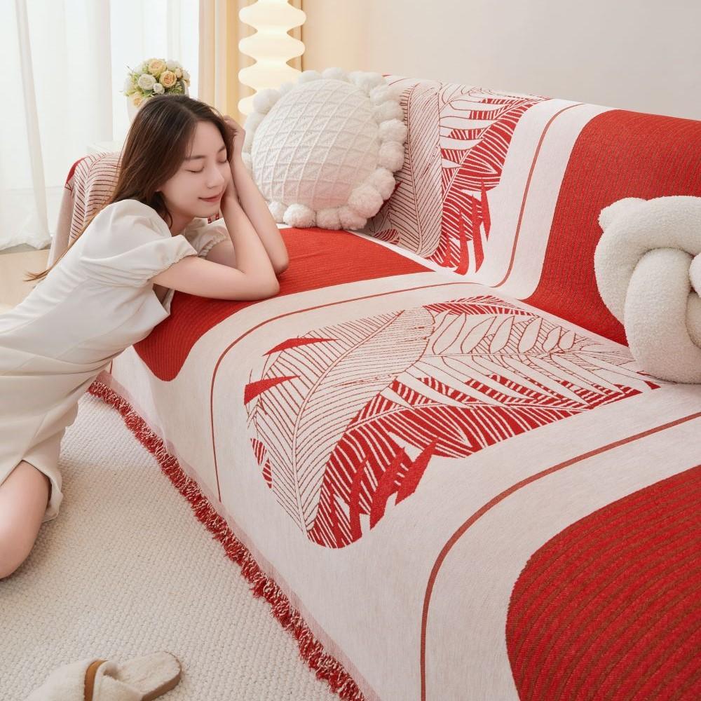 Полотенце для отдыха, коврик для дивана, мягкий диван-полотенце Nordic Leaf, одеяла на два сиденья, для пикника на открытом воздухе, для кемпинга