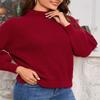 Women's Plus Size Pullover Round Neck Loose Casual Knit Sweater