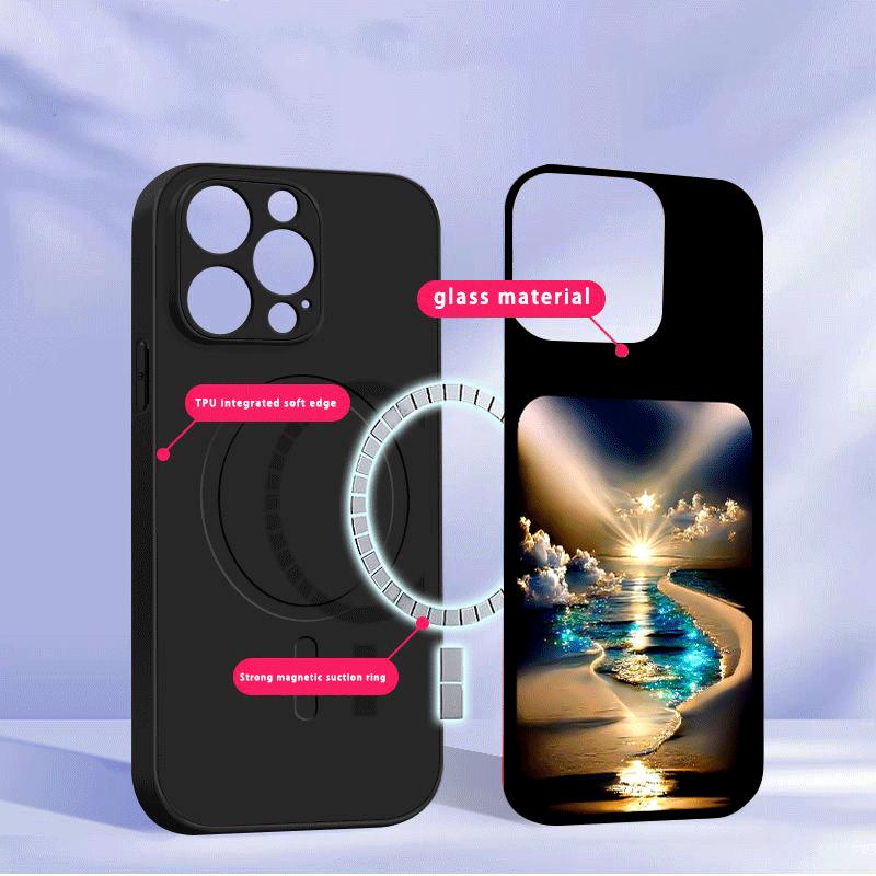 Фантастический ночной пейзаж Для Samsung S26 S20 Ultra S21 Pro S22 Plus S23 FE S24 Ultra S25 Для Magsafe Чехол на телефон со стеклянной задней панелью и бортиками