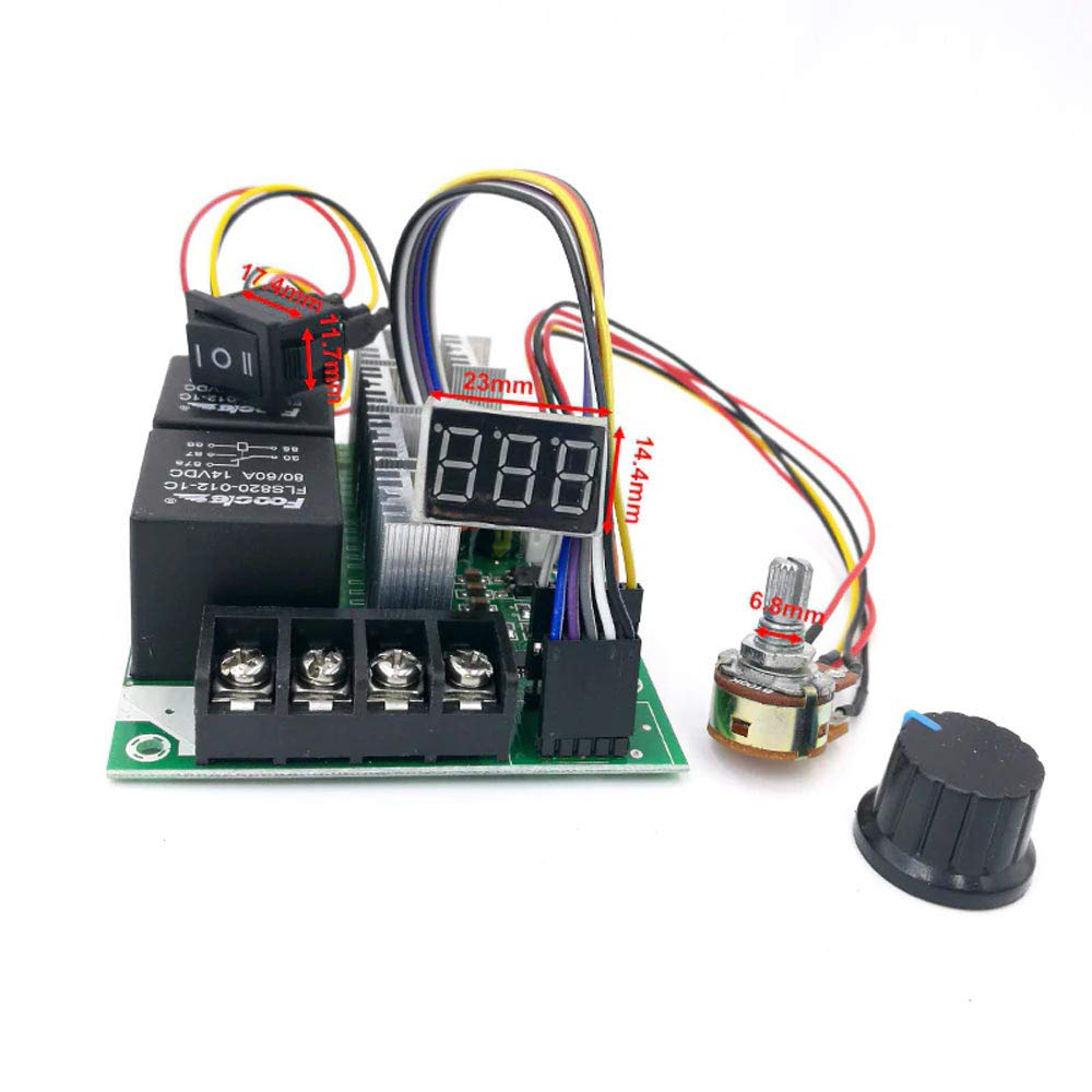 Zmart PWM Speed Controller DC Motor Digital Display Variable Drive Module Input MAX 60A 12V 24V Speed Controller Motor Adjustable Drive Module 0~100%