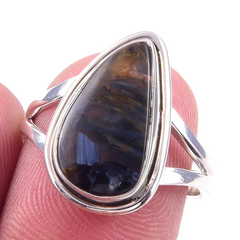 Natural Pietersite Gemstone Handmade 925 Solid Sterling Silver Ring Size 7 p4S44