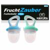 FruchtZauber Fruit Teat Baby Pacifier Teething Ring Fruit Teat Silicone BPA-free 2x