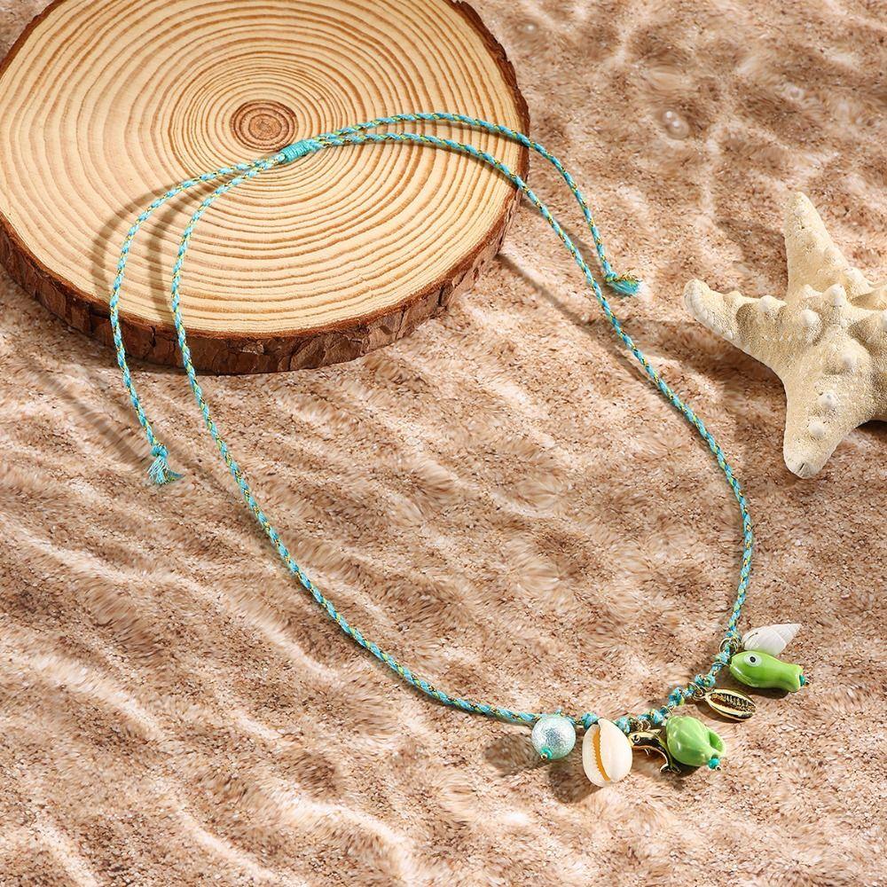 Ornaments Bohemian Shell Beads Necklace Adjustable Shell Starfish Beach Chain  Daily