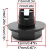 RTRHINOTUNING 50pcs 7.6mm(0.3in) Wheel Decorative Nail Universal Rim Lip Rivets Black Nut Replacement