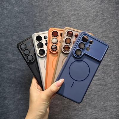 Применимо к Samsung S26Ultra чехол для мобильного телефона с контрастным цветом, чувствительный к коже, магнитный S26 + усовершенствованная матовая защита от падения