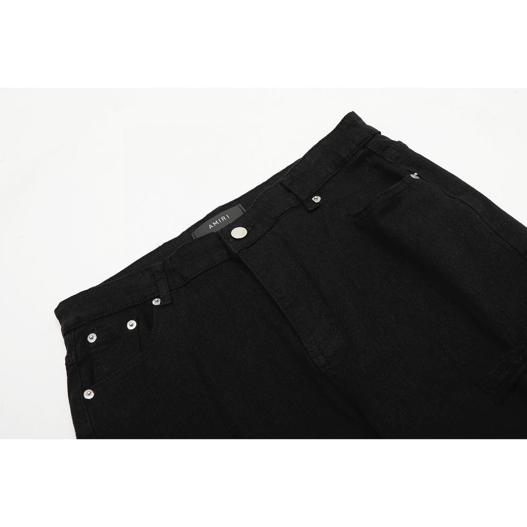 M02 Джинсы в американском стиле унисекс от Amiri, модные, с тканевыми нашивками, дырками, вышивкой, повседневные и модные брюки для хай-стрит