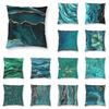 Абстрактный бирюзовый аквамариновый синий мраморный позолоченный узор наволочка для подушки дом гостиная диван декоративная наволочка 45x45см