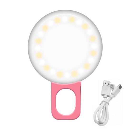 Portable LED Selfie Flash Fill Light 3 Adjustable Mode 20 Beads Easy Clip-On Brighten Live Beauty Fill Light