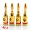 Аудио 4 мм разъем типа «банан» Разъем для кабеля 24-каратного позолоченного музыкального динамика для усилителя Преобразователь проводов от 8AWG до 20AWG