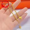 Women's Thin Braided Chain Sand Gold Bell Bracelet Bangle