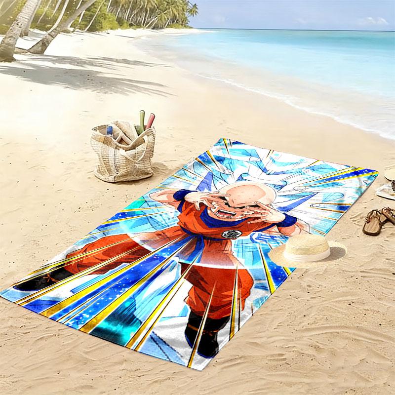 Dragon Ball Print Beach Towel, Large Soft Quick Dry Towel for Beach Camping Swimming