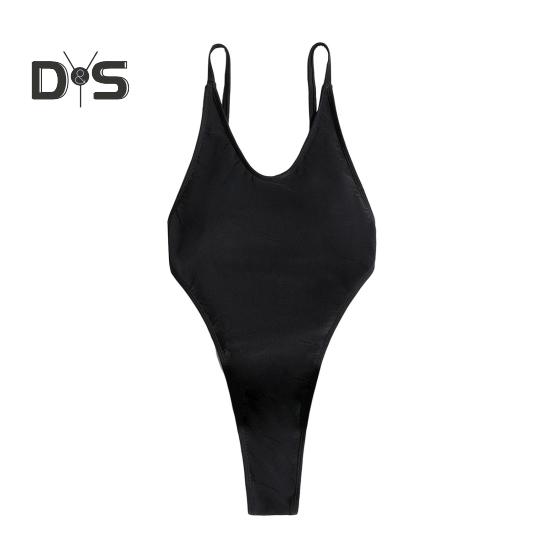 Женский сексуальный монокини с V-образным вырезом без рукавов купальник с открытой спиной, подчеркивающий фигуру, цельный бикини