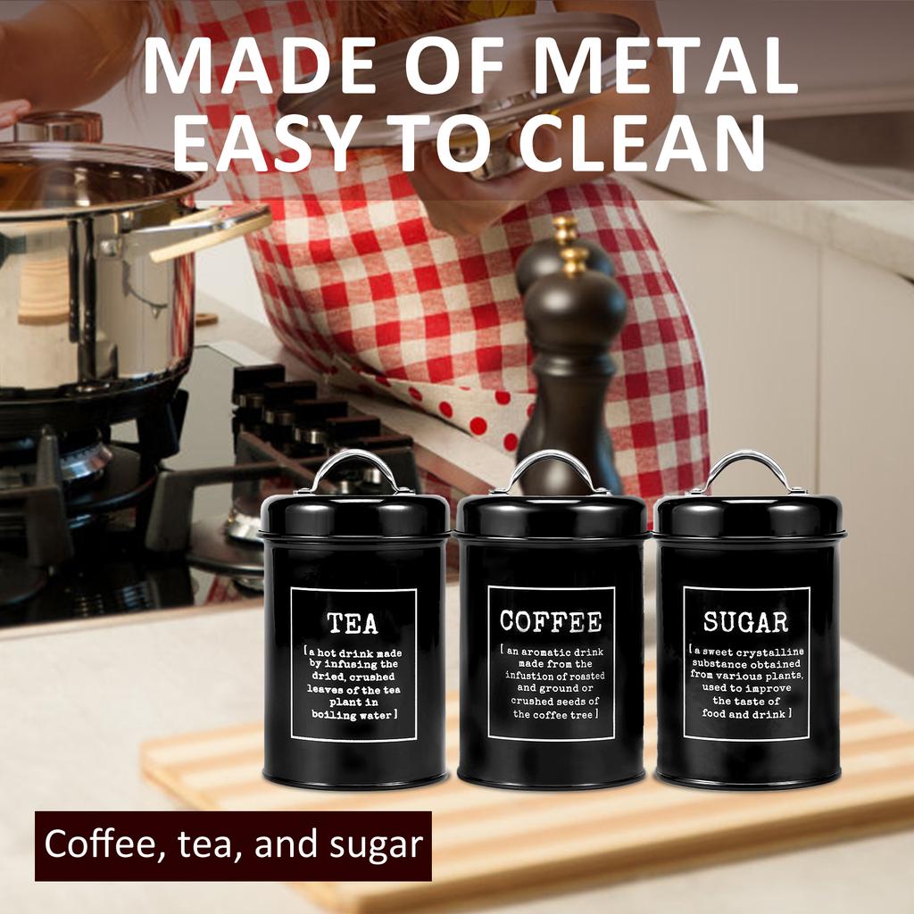 3 шт. 1 л контейнеры для хранения кофейных зерен, чай, сахар, вакуумные банки, канистры, металлическая кухонная банка для сливок, декоративная крышка