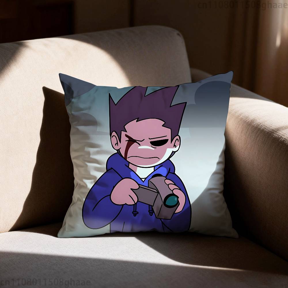 Аниме Eddsworld Том Наволочка Наволочка от пылевых клещей Невидимая молния шелковистый короткий плюш Чехол на подушку для дивана