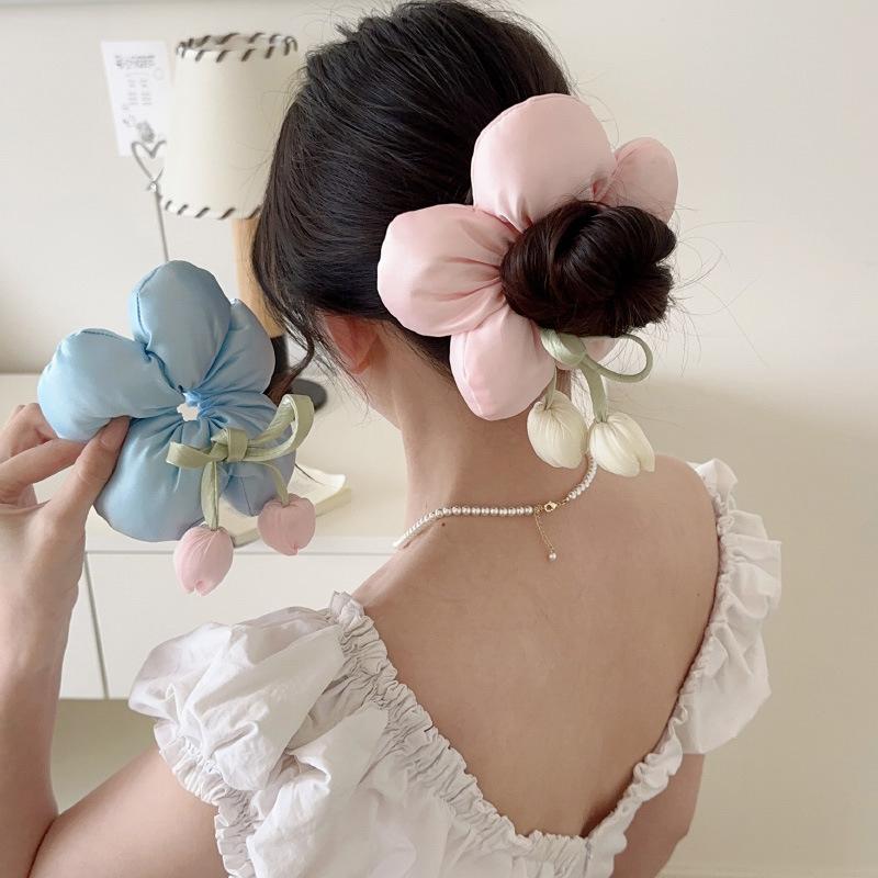 Милые резинки для волос Тюльпан Цветочная резинка для волос для женщин девочек Головной убор Эластичная резинка для волос Модные аксессуары для волос Подарки