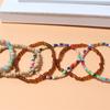 Bohemian Style Beads Bracelet for Women Fashion Multi-layer Bead Mixed Color Elastic Bracelets Ladies Hand Chain GZW