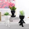 Succulent Plant Pot Simple Art Potted Plant Pots Personality Creative Ornaments Head Portrait Cute Statue Ornaments Nordic Style