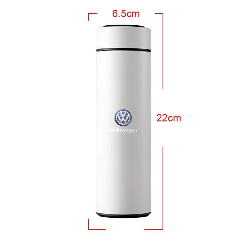 500ml Stainless Steel Car Emblem Intelligent Temperature Cup Coffee Cup For VW Polo Golf Jetta Beetle CC Tiguan Touran Passat MK7 MK5 B5 B6
