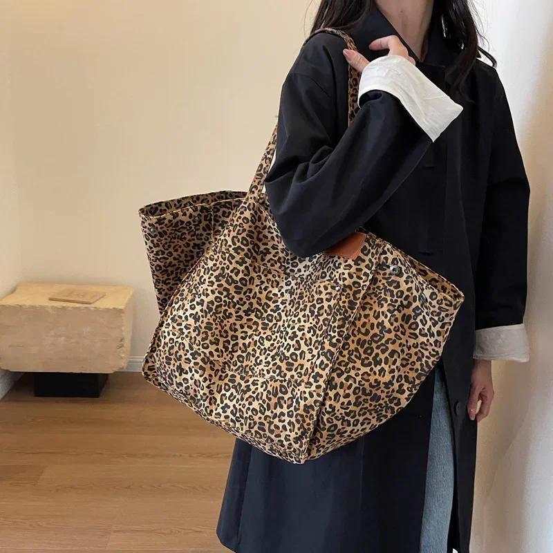 Леопардовый дизайн корейской моды Shopper Большие сумки для покупок для женщин Сумка женская сумка через плечо Большая вместительная сумка женская сумка