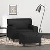 VidaXL Armchair with Footrest Black 60 Cm Faux Leather, Sofa, Armchair, TV Armchair, Single Sofa, Sofa, Recliner Sofa, 3201159