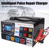 12V/24V 400A Car Battery Charger 220W High Power Fully Automatic Pulse Repair Smart LCD Display Self-stop Battery Fast Charger