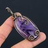 Amethyst Gemstone Pure Copper Wire Wrapped Handmade Pendant Jewelry For Gift