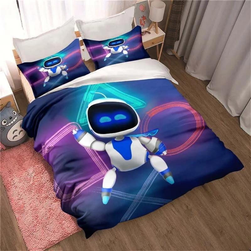 ASTRO BOT Милый Мультяшный Комплект Постельного Белья Пододеяльник Наволочка Односпальный Двуспальный King Size для Взрослых Детей Спальни