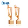 LSOOYH Clip Earrings Rose Gold Color Fashion Earring For Women Square Drop Earrings Jewelry