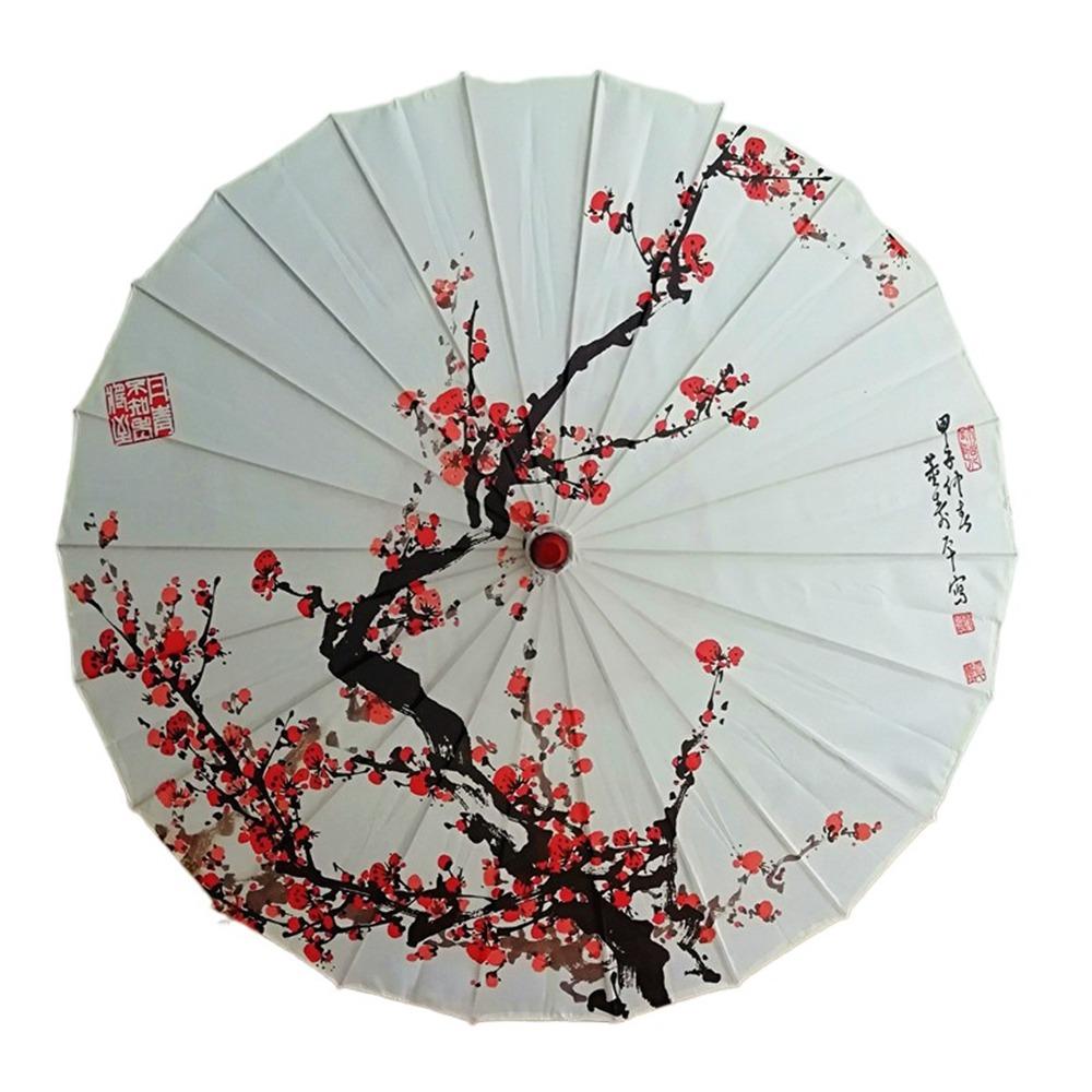 Waterproof Silk Cloth Women Umbrella Rain Proof Costume Parasol Flower Oil Paper Umbrella Party