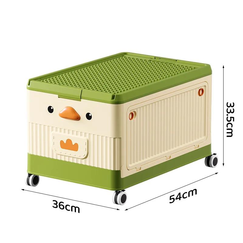 Toy Storage Box Large Capacity Clothes Snacks Toys Organizing Box with Wheels Can Be Propelled Home Storage Children's