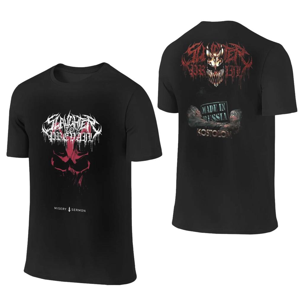 SLAUGHTER TO PREVAIL Футболка Хлопок 100% Мужская Пляжная Уличная Одежда Футболки Круглый Вырез Харадзюку Футболки Оверсайз Повседневная Одежда