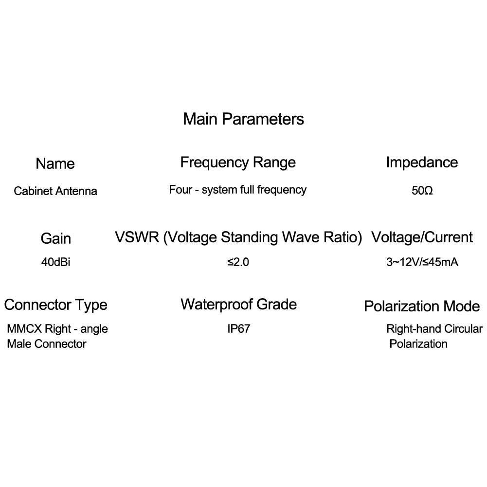 GPS Antenna Outdoor Antenna IP67 Waterproof Grade Lightweight Design Low Loss Cable 360 Degree Coverage Antenna