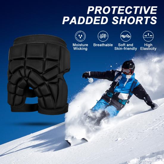 Protective Padded Shorts Thickened EVA Adjustable Breathable Hip Butt Tailbone Protection Pad for Skiing Skating Skateboarding