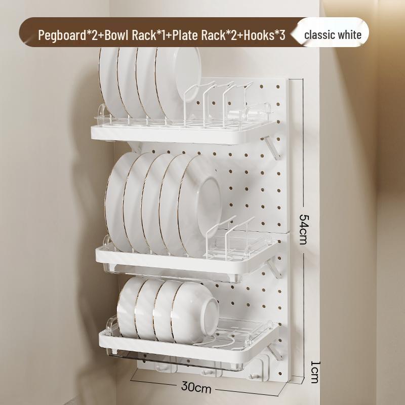 Настенная кухонная перфорированная доска без сверления: Многофункциональный набор-органайзер для хранения крышек от кастрюль и мисок