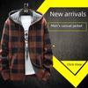 Men's Hooded Plaid Sweater - Large Size, Thick, Warm, Plus Velvet, Autumn/Winter Casual Wear