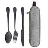 4Pcs/Set Portable Stainless Steel Tableware Picnic Camping Dinnerware Set Spoon Fork Knife Set Travel Cutlery Tableware With Bag