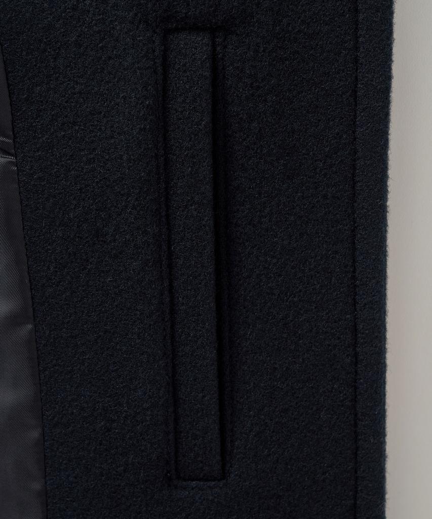 Satur (W) Hooded Wool Blend Duffle Half Coat Navy