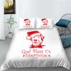 Christmas Home Bedding Set Santa Claus Pattern Bedding Set Bedding Set Quilt Cover Pillow Case Single/Double Bed 2/3 Bedroom Decoration