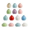 Mini Ceramic Vase Solid Color Glazed Flower Vase Desktop Decor Miniature Bud