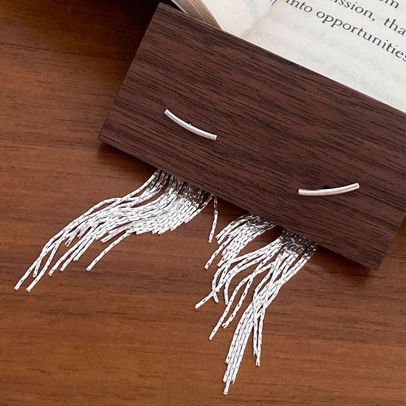 Длинные серьги-кисточки в стиле отпуска для женщин, подвесные сзади, легкие, роскошные, высокого класса