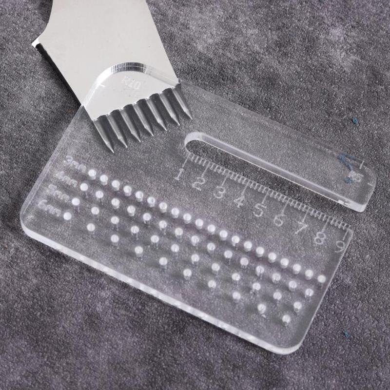 Утолщенный режущий инструмент толщиной 4 мм, акриловая линейка для резки с закругленными углами, вспомогательный ручной инструмент для резки кожи с прозрачным покрытием