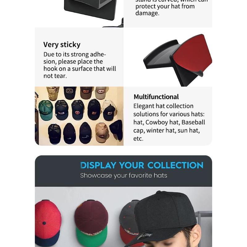 20 шт. самоклеящиеся крючки для шляп, настенный держатель для шляп, органайзер для бейсболок, вешалка для шляп, без сверления, многоцелевые прочные вешалки для шляп