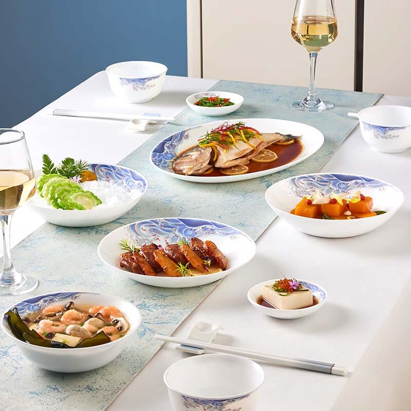 Corelle White Jade Orchid Shadow 24-Piece Dinnerware Set