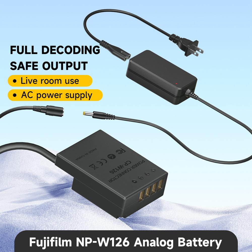 NP-W126 Dummy Battery NP W126 CP W126 DC Coupler for Fujifilm XT3 XT30 XT2 XT1 X-T200 X-Pro2 X-Pro3 X-S10 X-E X-T30II