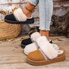 Fashion Women Slippers Winter Warm Cotton Shoes Woman Fashion Fluffy House Slippers Comfort Non Slip Fur Platform Slippers Slides Women