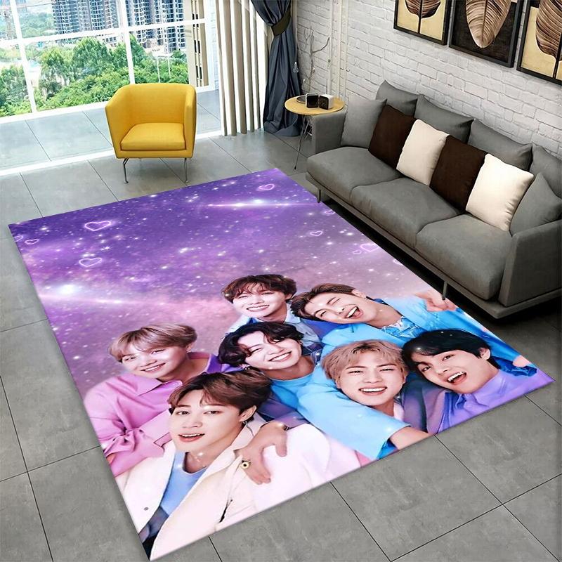 Kpop B-BTS Модная Группа Звезда Ковер для Игровой Комнаты Спальни Гостиной Дивана Домашний Декор, Детский Ковер Нескользящий Коврик для Пола