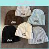 Knitted Unisex Warmth Beanie Hat With Letter Embroidery For Autumn Winter Wear