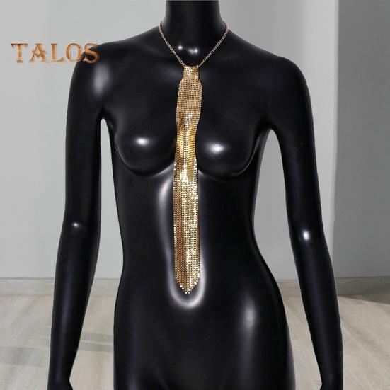 Sparkling Neck Tie Shiny Rhinestones Flat Mesh Style Metal Neck Straps Bling Necktie Christmas Gift Tie Parties Photography Props