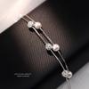 S925 Sterling Silver Double-Layered Starry Pearl Bracelet for Women - High-End, Elegant Design